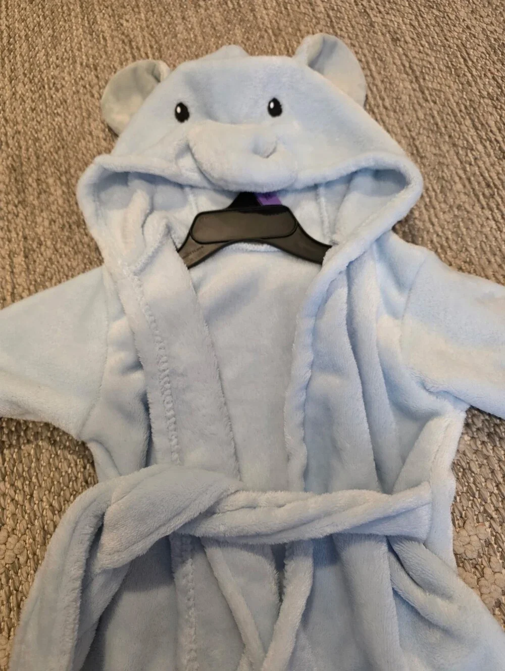 Hudson Baby HB Animal Face Bath Robe Blue Elephant Embroidered Towel